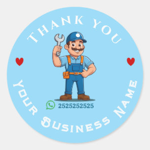 Sticker Rond Service de plomberie