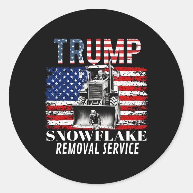 Sticker Rond Service d'enlèvement de flocon de neige drôle Dona (Devant)