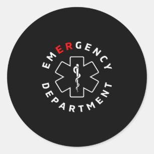 Sticker Rond Service des urgences Er Infirmière rétro en soins