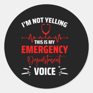 Sticker Rond Service D'Urgence De L'Infirmière D'Urgence