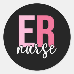 Sticker Rond Service D'Urgence Infirmière D'Urgence Infirmière