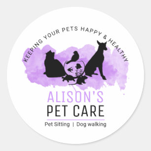 Sticker Rond Services d'entretien pour animaux / Services de sé