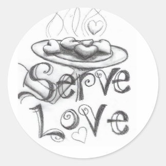 Sticker Rond servir l'amour