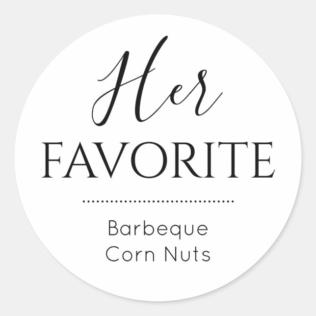 Sticker Rond Ses Mariées préférées Choix mariage Faveur (Devant)