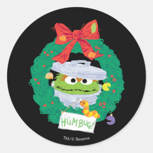 Sticker Rond Sesame Street Couronne d'Oscar le Grouch