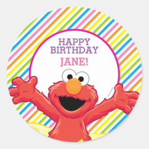 Sticker Rond Sesame Street   L'anniversaire de la fille d'Elmo