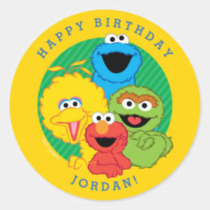 Sticker Rond Sesame Street Pals Anniversaire