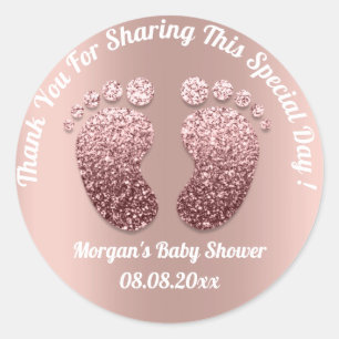 Sticker Rond S'est levé le Merci maigre de faveur de baby