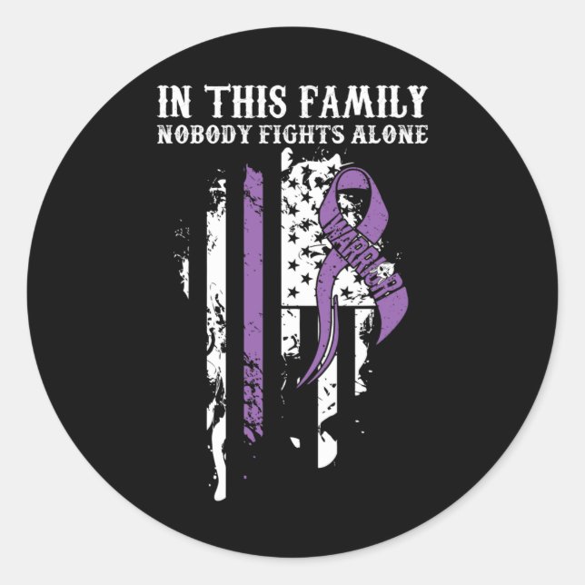 Sticker Rond Seul - Fibromyalgie - Soutien de sensibilisation a (Devant)