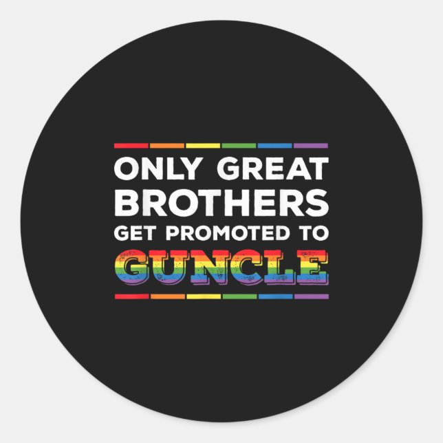 Sticker Rond Seuls Les Grands Frères Sont Promus À Guncle Gay U (Devant)