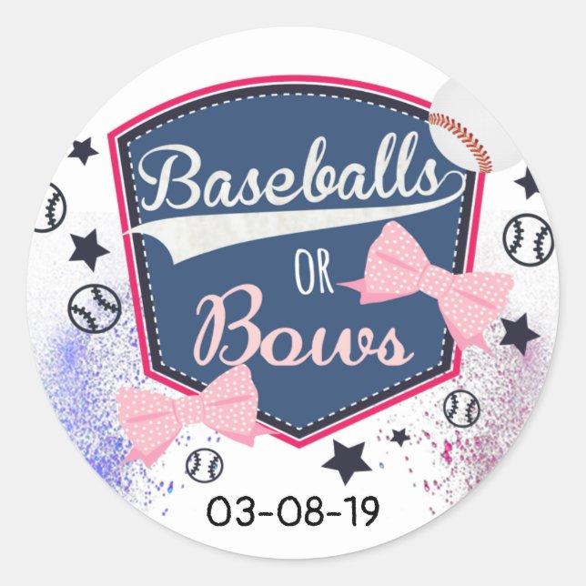 Sticker Rond Sexe Révéler baseball ou arcs (Devant)
