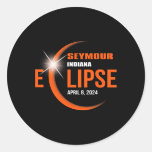 Sticker Rond Seymour Indiana Eclipse 2024 Total Solaire Eclipse