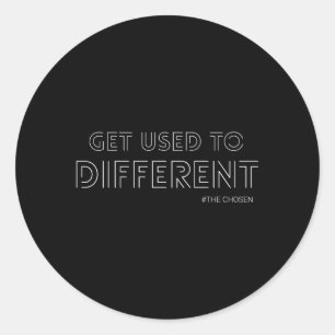 Sticker Rond S'Habituer Aux Différents Texte Choisi Distressé