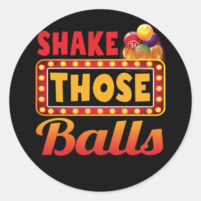 Sticker Rond Shake Ces Balls Bingo Designs Casino Jeu (Devant)