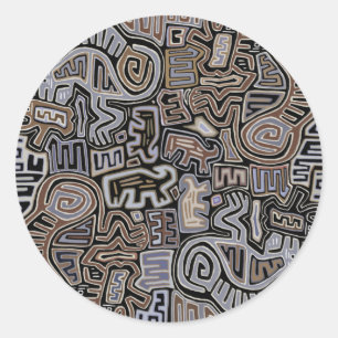 Sticker Rond Shaman Peyote Serpent spirituels rituels