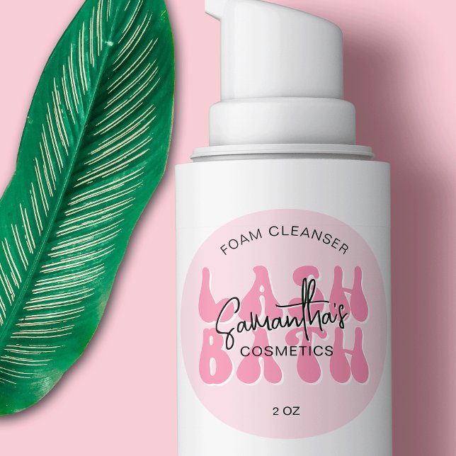 Sticker Rond Shampooing rose esthétique Rétro Lash extensions d (Créateur téléchargé)