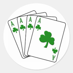 Sticker Rond Shamrock Aces