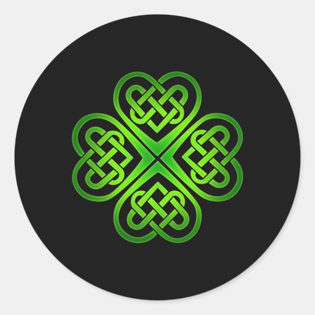 Sticker Rond Shamrock Celtic Knot Irish C Jour de la Saint Patr (Devant)