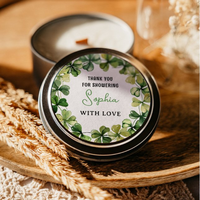 Sticker Rond Shamrock de Baby shower Lucky Charm (Créateur téléchargé)