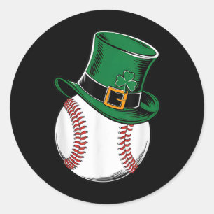 Sticker Rond Shamrock de baseball Jour de la Saint Patrick