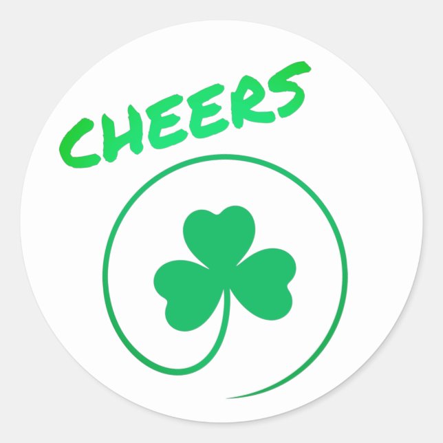 Sticker Rond Shamrock de Clover Jour de la Saint Patrick vert i (Devant)