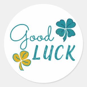 Sticker Rond Shamrock de fermeture à quatre feuilles de bonne c