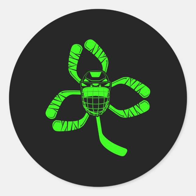 Sticker Rond Shamrock De Hockey Fun Saint Patrick Jour Cadeaux  (Devant)