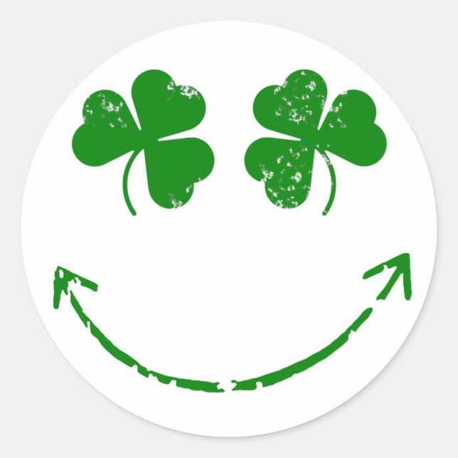Sticker Rond Shamrock de la Saint Patrick face à l'humour (Devant)