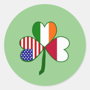 Sticker Rond Shamrock du drapeau polonais
