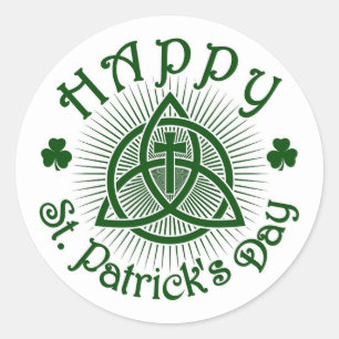 Sticker Rond Shamrock Et Croix