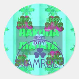 Sticker Rond Shamrock festif captivant la florale de St. Patric