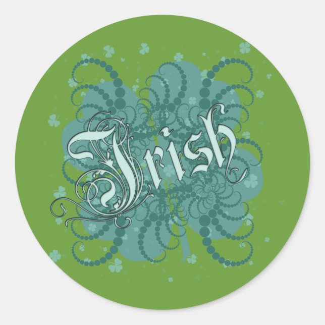 Sticker Rond Shamrock irlandais (Devant)