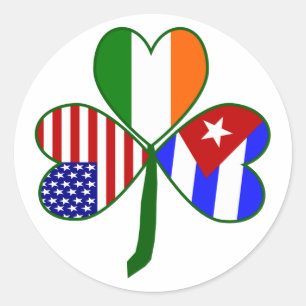 Sticker Rond Shamrock irlandais cubain
