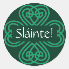 Sticker Rond Shamrock irlandais de Sláinte Green Celtic Lucky C