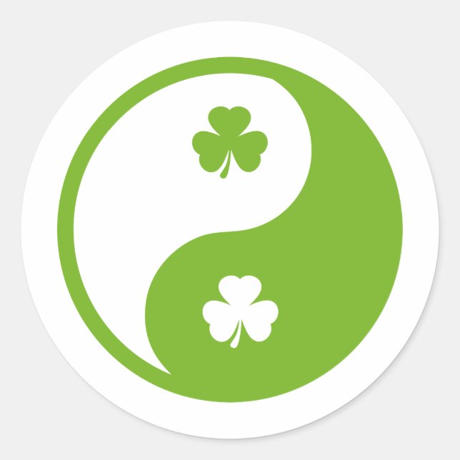 Sticker Rond shamrock irlandais ying et yang (Devant)