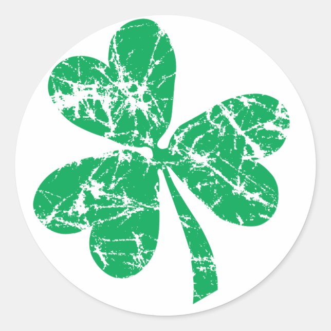Sticker Rond Shamrock vert de la Saint-Patrick (Devant)
