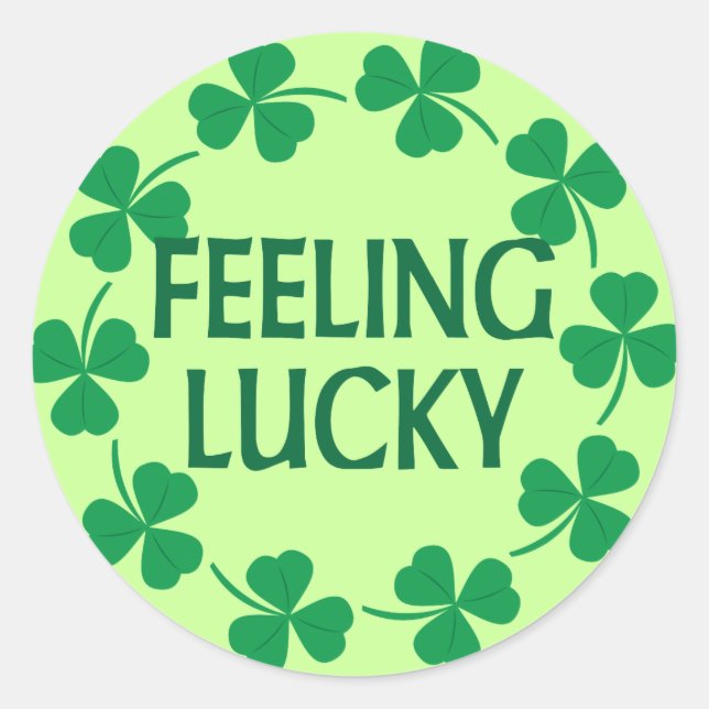 Sticker Rond Shamrocks chanceux (Devant)