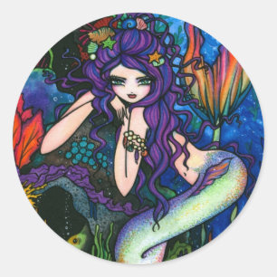 Sticker Rond "Shannon" Fée d'Imaginaire de sirène