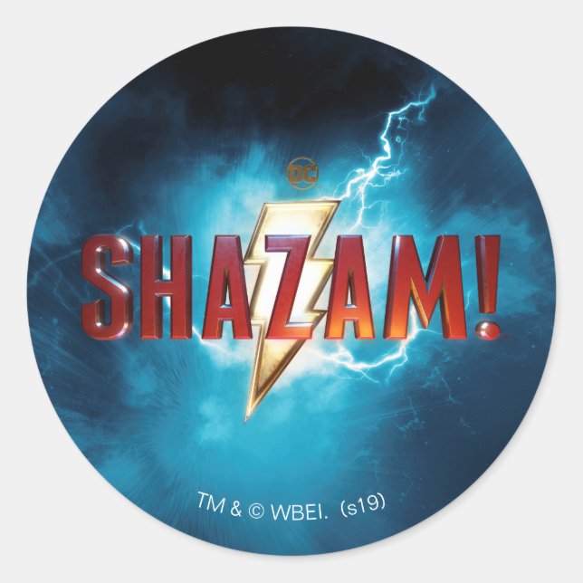Sticker Rond SHAZAM ! | Logo théâtral (Devant)