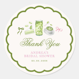 Sticker Rond She Found Her Perfect Matcha Bridal Shower Favor