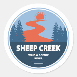 Sticker Rond Sheep Creek Wild Et Rivière Pittoresque Idaho