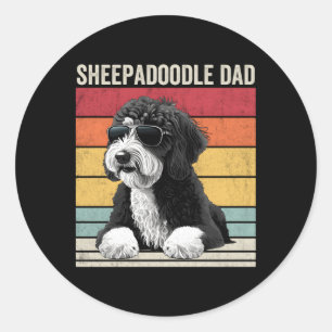 Sticker Rond Sheepadoodle Papa