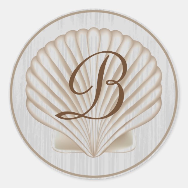Sticker Rond Shell B Monogramme (Devant)