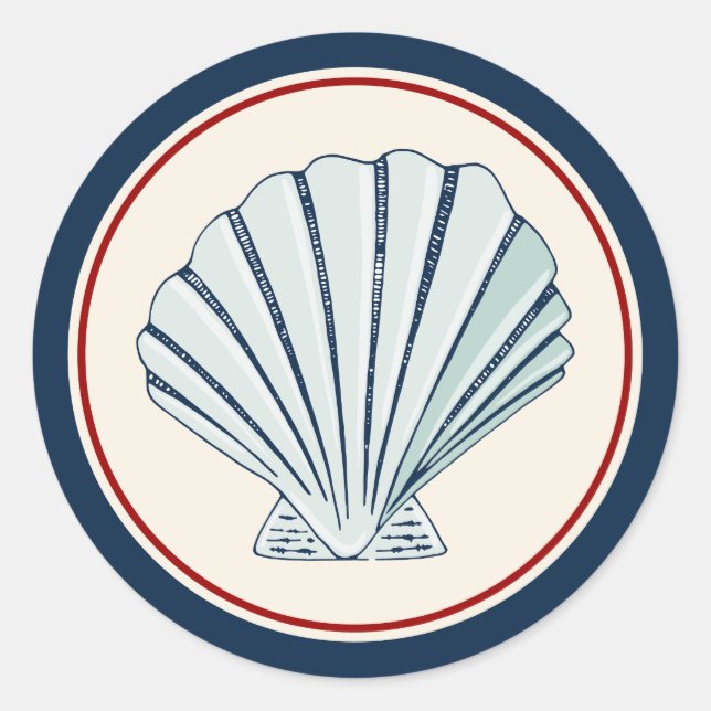 Sticker Rond Shell maritime (Devant)