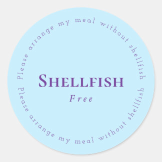 Sticker Rond Shellfish Free Request Sticker, Light blue, Purple