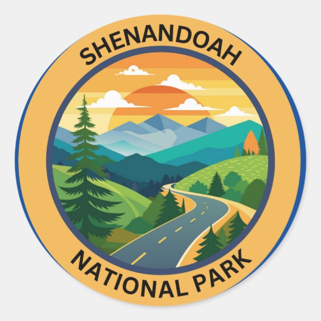 Sticker Rond Shenandoah National Park Virginia USA (Devant)