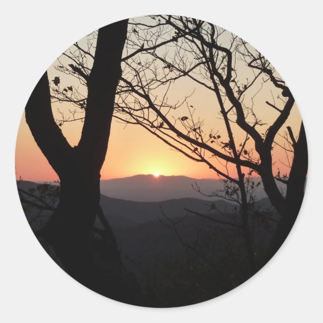 Sticker Rond Shenandoah Sunset National Park Paysage (Devant)