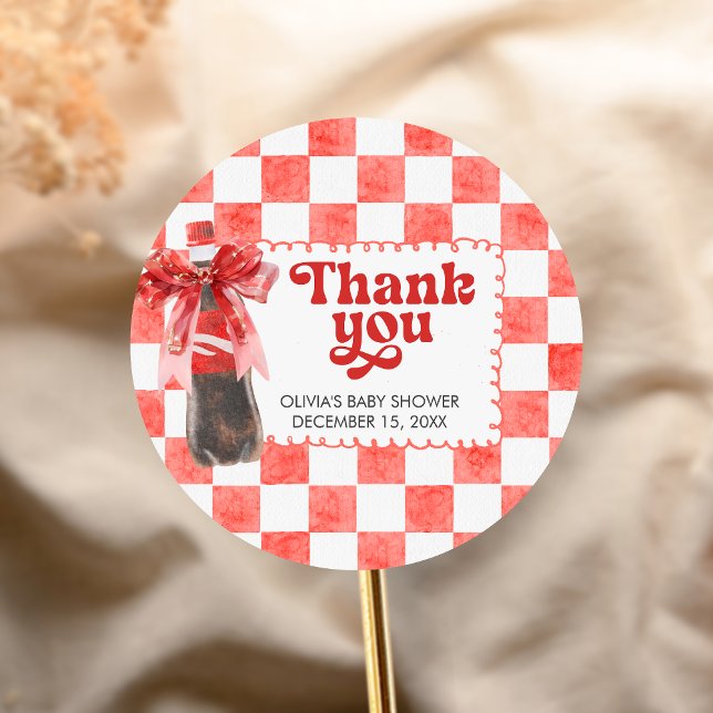 Sticker Rond She's Ready to Pop Baby Shower (She's Ready to Pop Cola Baby Shower Sticker)