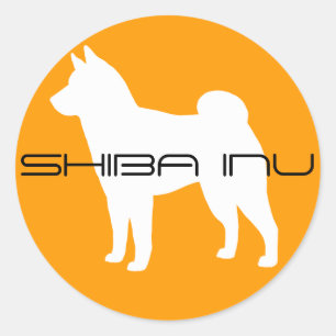 Sticker Rond SHIBA INU race de chien Silhouette personnalisée