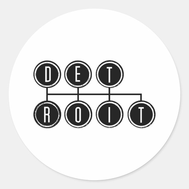 Sticker Rond Shift de Détroit (Devant)